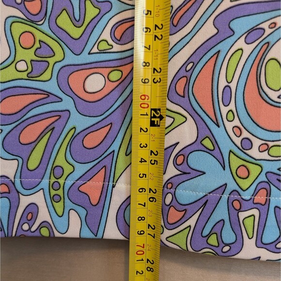 Groovy 60s 70s Multicolored Psychedelic Paisley Long Sleeve XL Tunic Hippie - Picture 5 of 12